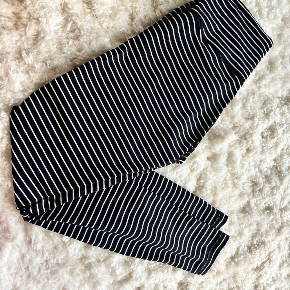 lululemon athletica Black and White Striped Leggings
